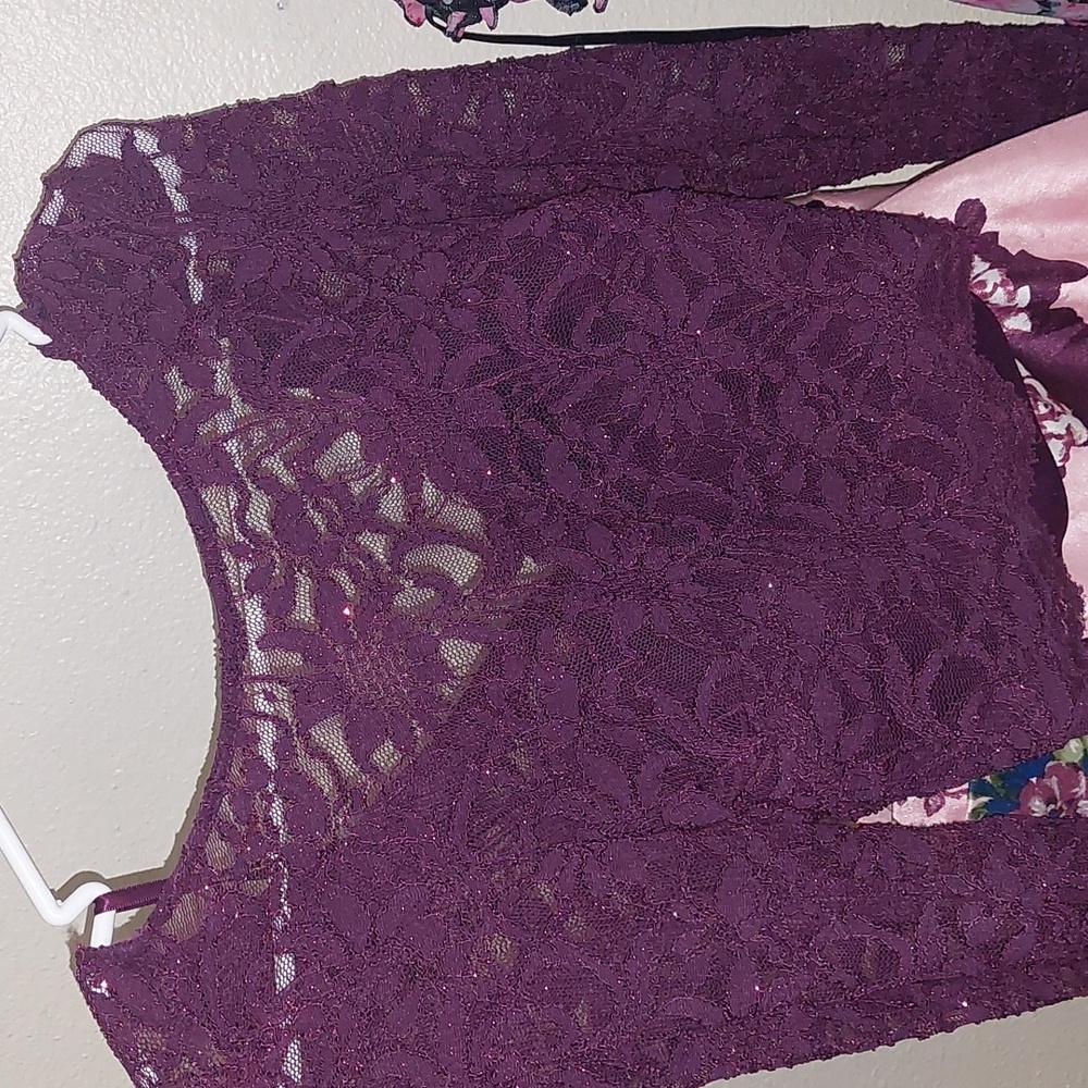 Purple two-piece formal wear